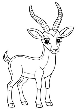 Çocuklar için basılabilir renklendirme sayfası olan ceylan çizgi filmi çizimi bağışla