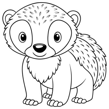 Bal porsuğu boyama sayfası. Çocuklar için basılabilir hayvan sanatı.