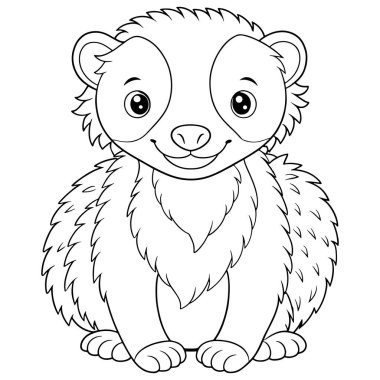Bal porsuğu boyama sayfası çocukların yaratıcı eğlencesi için tasarlanmış tapılası hayvan resimleriyle dolu.