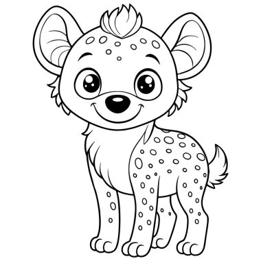 Sırtlan Yavrusu boyama sayfasında çocuklar için yapılmış sevimli hayvan çizimleri var.