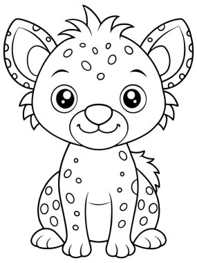Çocuklar için basılabilir şirin hayvan çizimleri olan Sırtlan Yavrusu boyama sayfası