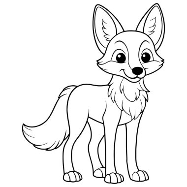 Çocuk aktiviteleri için basılabilir illüstrasyonlu Çakal çizgi film boyama sayfası