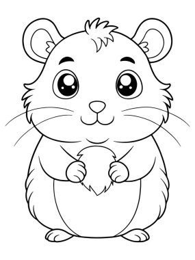 Sevimli lemming boyama sayfasında çocuklar için mükemmel hayvan çizimleri var.