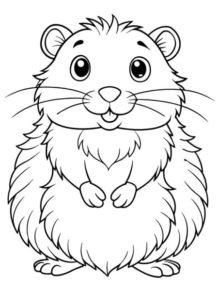 Hamster coloring page with cute pet animal illustration made for children