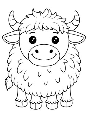 Boyama kitapları ve aktiviteleri için sevimli bir çizgi film, çocukların hayal gücü için eğitici hayvan çizimi.