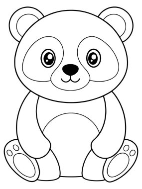 Boyama kitabı için şirin panda illüstrasyonu ya da vahşi yaşam deneğiyle etkinlik çizen çocuklar için tasarım ideali