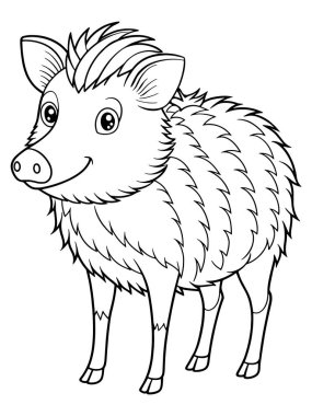 Hayvan Karakterleriyle Eğlence Boyama için dizayn edilen Çocuk Faaliyetleri Kitabı için Tatlı Çizgi Film Vahşi Pekmezi Boyama Sayfası