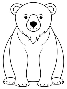 Sevimli Kutup Ayısı Çizgi Filmi Resim Çizimi Resim Kitabı ya da Eğlenceli Öğrenme Zamanı İçin Kutup Hayvanları Sayfası