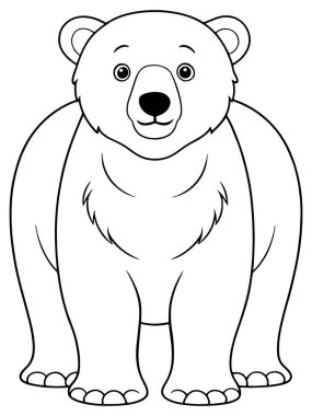 Sevimli Kutup Ayısı Kutup Hayvanları Temasını Keşfetmek İçin Çocuklar İçin Tasarlanmış ve Renklendirilmiş