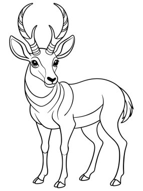 Boyama Kitapları ve Hayvanları Keşfetmek ve Öğrenmek için Yaratıcı Sayfa Çizgisi Sanat İllüstrasyonu