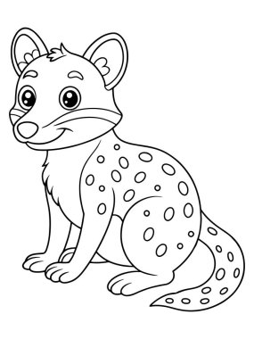 Benzersiz hayvan karakterleriyle eğlenmek için dizayn edilmiş çocuklar ve bebekler için hoş bir çizgi film çizim sayfası.