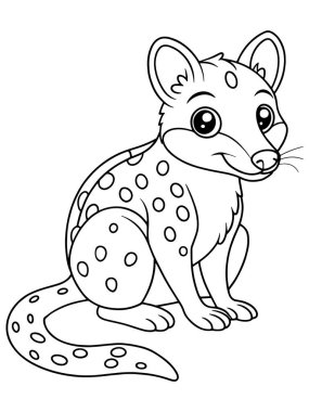 Boyama kitabı için sevimli çizgi film taslağı ya da eğitici ve yaratıcı renklendirme kitabı için vahşi hayvan sayfası