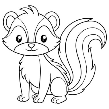 Sevimli çizgi film kokarca çizgisi resim tasarımı boyama kitabı kaprisli hayvan tasarımı için mükemmel eğlence öğrenimi