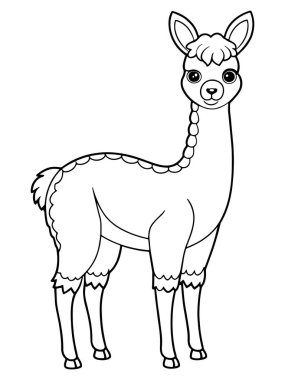 Renklendirme Kitapları ve Etkinlikleri İçin Şirin Vicuna Özeti Sanat yoluyla Vahşi Hayatı Öğrenmenin Eğlenceli yolu