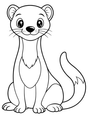 Çocuk Yaratıcı Projeler İçin Siyah-Beyaz Çizgili Hoş Çizgi Sanal Çizim Model Eğlenceli Hayvan Sayfası