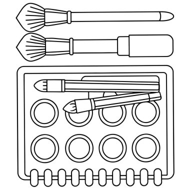 Şık çizgili makyaj fırçası boya paleti