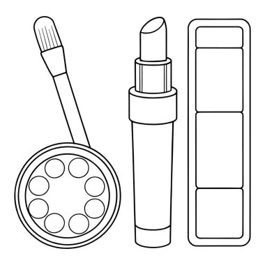 Kozmetik sanatı. Göz farı, ruj, fırça..