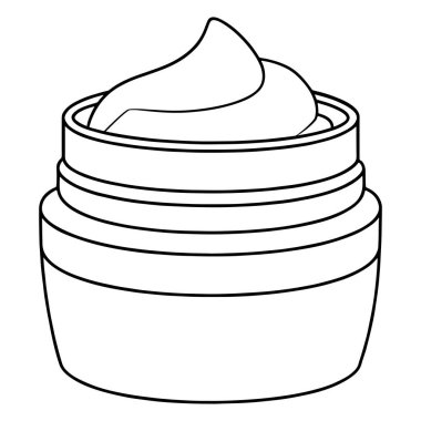 Cilt kremi kavanozunun basit çizimi güzellik ürünü ambalajı için ideal
