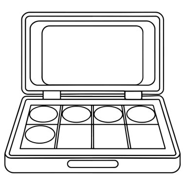 Kozmetik kabı ana hatları altı tavalı göz falı güzellik ürünü