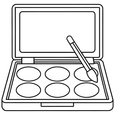 Altı tavalı göz farı paleti, makyaj fırçası, güzellik malzemeleri