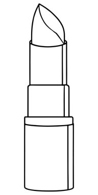 Kozmetik tasarım için basit siyah beyaz ruj çizimi