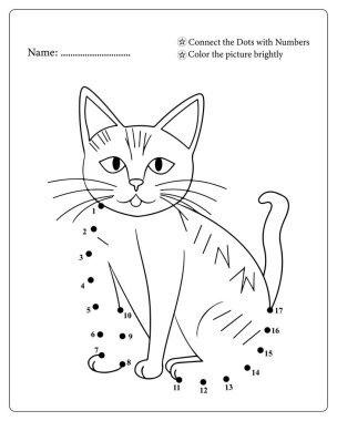 Çocuklar için eğlenceli nokta nokta aktivitesi. Çocuklar için harika bir boyama sayfası.