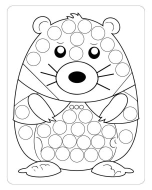 Sevimli hayvan nokta işaretleyici tasarımı çocuk boyama aktiviteleri için mükemmel. Eğlenceli ve eğitici..