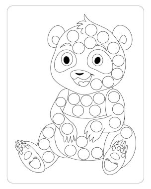 Şirin panda çocuklar için basılabilir renkli çarşaf. Eğlenceli etkinlik.