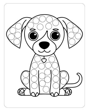 Şirin köpek noktasından nokta aktivite kağıdına anaokulu öğrencileri için mükemmel. Eğlenceli, kolay basılabilir..