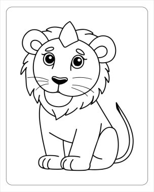Tatlı aslan yavrusu çizimi çocuk boyama kitapları ve aktiviteleri için mükemmel..