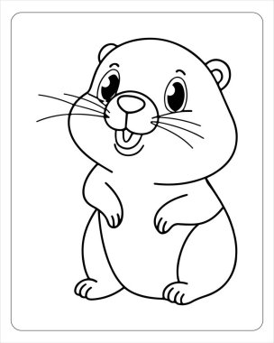 Sevimli hamster çizimi kitapları ve aktiviteleri boyamak için mükemmel..