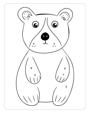 Tatlı ayı yavrusu boyama eğlencesi için hazır. Çocuk projeleri için mükemmel..