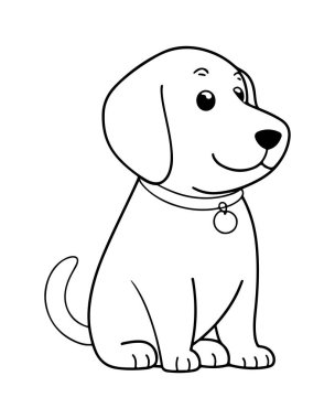 Şirin bir çizgi film köpeği, çocuk kitapları ve aktiviteleri boyamak için mükemmel..