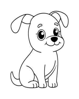 Tatlı köpek yavrusu tasarımı boyama kitapları, çocuk aktiviteleri ve evcil hayvan temalı tasarımlar için mükemmel..