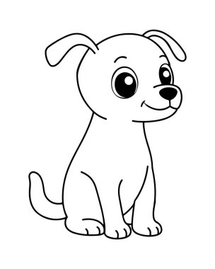 Çocuk boyama kitapları için harika bir çizim. Basit çizgi sanat tasarımı.