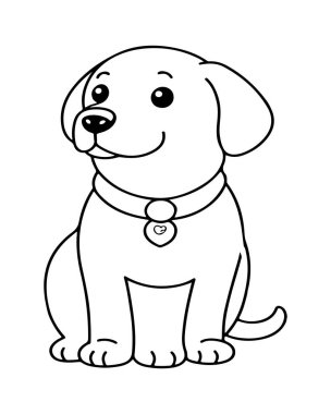 Sevimli yavru köpek boyama eğlencesi için hazır. Çocuklar için mükemmel..