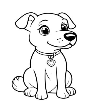 Çocuklar için yavru köpek boyama sayfası. Eğlenceli ve renklendirmesi kolay.