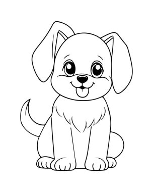 Sevimli köpek çizgisi boyama kitapları için mükemmel çocuklar ve hayvan severler için.