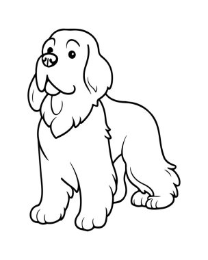 Şirin Newfoundland köpek çizimi boyama kitapları ya da çocuk aktiviteleri için mükemmel..