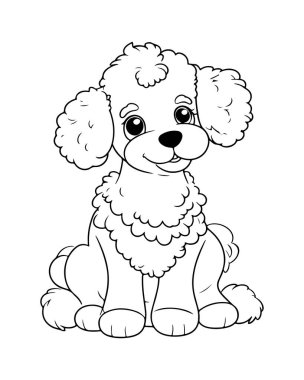 Çocuklar için sevimli kaniş boyama sayfası. Sanat ve zanaat için mükemmel..