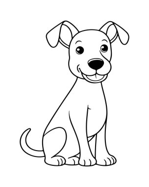 Çocuk boyama kitapları, faaliyet sayfaları ya da evcil hayvan temalı tasarımlar için mükemmel bir tasarım..