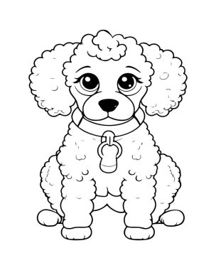 Şirin kaniş boyama sayfası. Çocuklar için mükemmel. Eğlenceli evcil hayvan tasarımı.