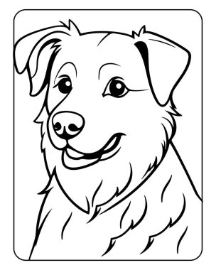 Sevimli köpek çizgisi boyama kitapları için mükemmel hayvan severler çocuklar.