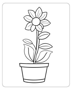 Yazdırılabilir çiçek saksı boyama sayfası çocuk aktiviteleri için mükemmel.