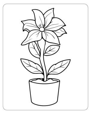 Nilüfer çiçeğinin basit bir çizgisi. Renklendirme için mükemmel..