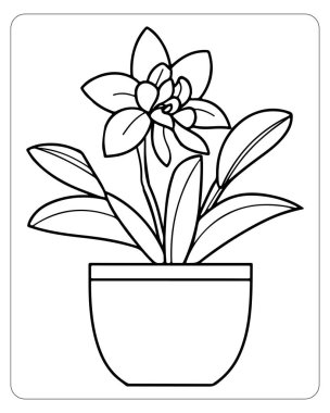 Basit bir çiçek çizimi boyama kitapları için mükemmel..