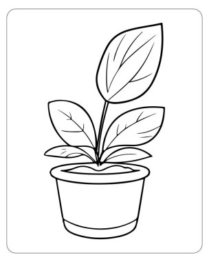 Basit saksı çizimi boyama kitapları veya çocuk aktiviteleri için mükemmeldir..