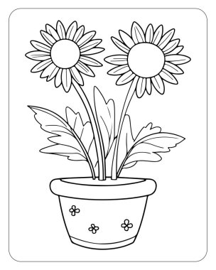 Güzel basılabilir papatya boyama sayfası. Çocuklar ve yetişkinler için mükemmel. Basit çiçek tasarımı.