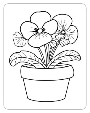 Güzel hanım evlatları saksı bitkisi sanatı boyama kitapları için mükemmeldir..