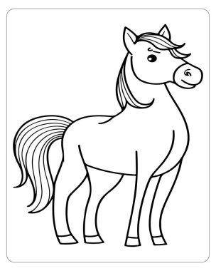 Basit bir siyah-beyaz çizgi film çizimi. Renkli sayfalar için mükemmel..